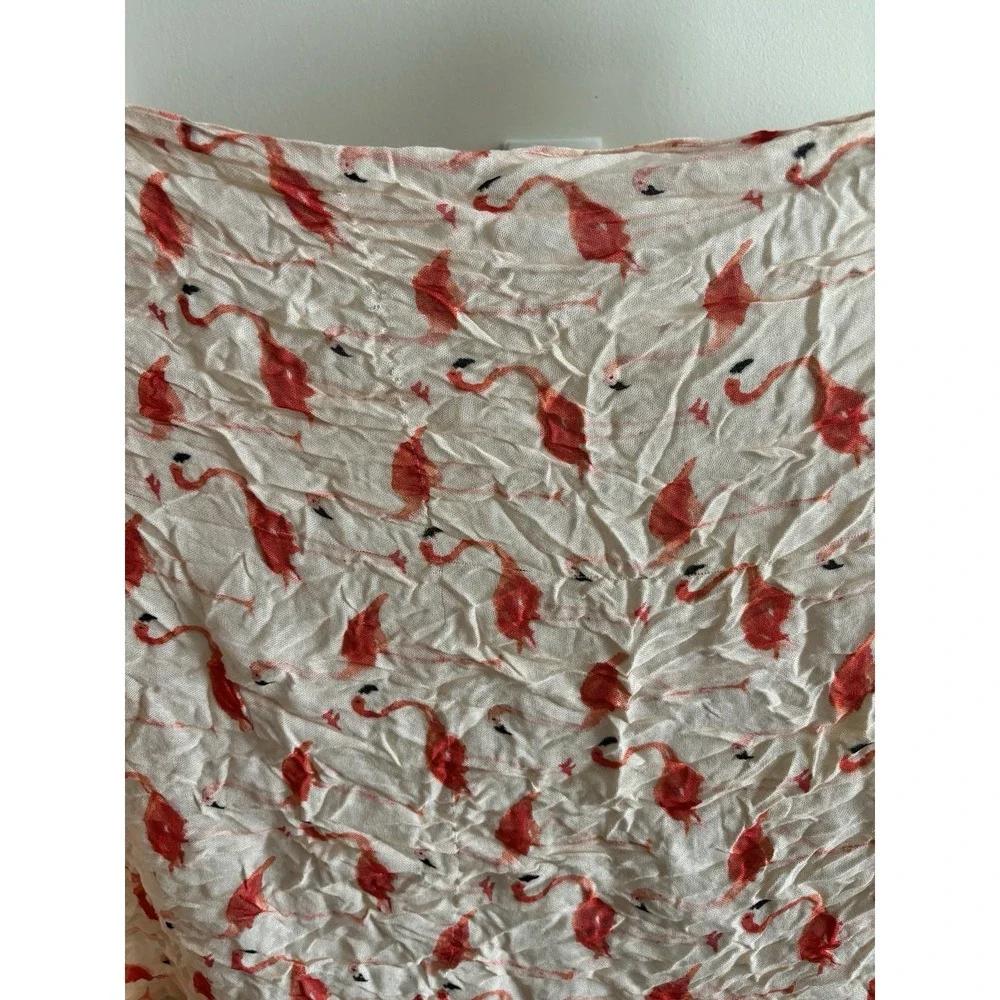 Kate Spade Scarf Festive Flamingos Oblong Pink Resort‎ Vacation Summer *FLAW